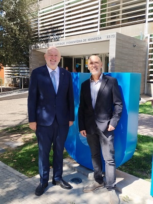 El rector, Daniel Crespo, i el professor Lluís Sanmiquel