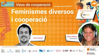 Cartell del primer capítol de la sèrie de pòdcast 'Feminismes diversos i cooperació'