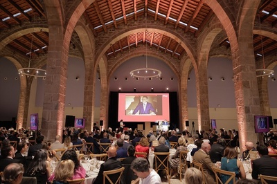 Moment de l'acte del 50è aniversari de l'ETSECCPB al Museu Marítim de Barcelona