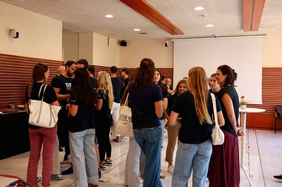 La rebuda als estudiants medallistes, a la Sala del Llac del Rectorat de la UPC