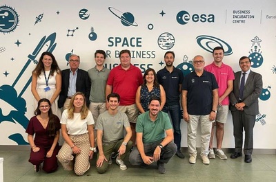 Representants de les empreses incubades a l’espai de treball de l’ESA BIC Barcelona al PMT