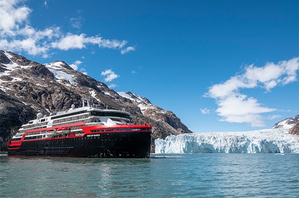 El creuer Roald Amundsen de HX Hurtigruten Expedition, una de les embarcacions en què es provaran les tecnologies del projecte. Foto: HX Hurtigruten Expedition