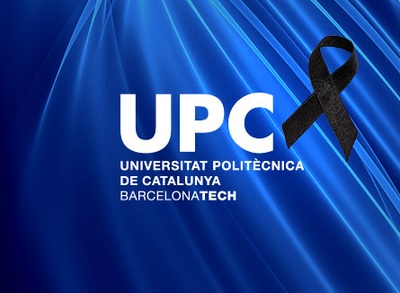 Logo UPC amb un crespó negre