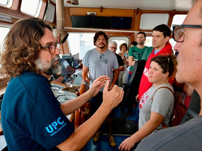 Xavier Martínez on the board of the Open Arms boat