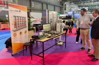 The stand of TeknoCEA, a UPC spin-off, at the Barcelona Deep Tech Summit of the SCEWC24