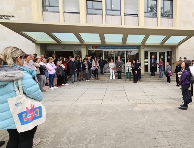 Minuto de silencio antes del acto del 25N en la EPSEM