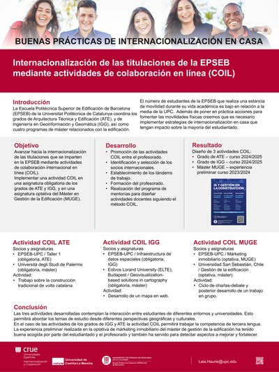 Internacionalización de las titulaciones de la EPSEB mediante actividades de colaboración en línea (COIL)